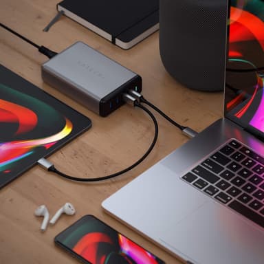 Satechi 108W Pro USB-C PD stasjonær ladestasjon – 2xUSB-C PD og 2xUSB A-porter