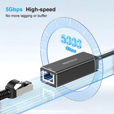 NÖRDIC Nettverksadapter USB-A og USB-C 3.0 til 5G Ethernet