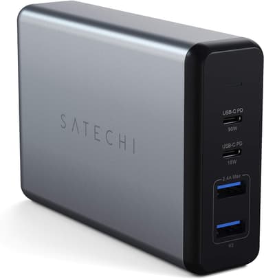 Satechi 108W Pro USB-C PD stasjonær ladestasjon – 2xUSB-C PD og 2xUSB A-porter