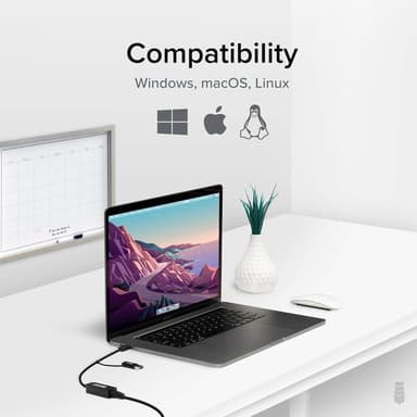 NÖRDIC Nettverksadapter USB-A og USB-C 3.0 til 5G Ethernet
