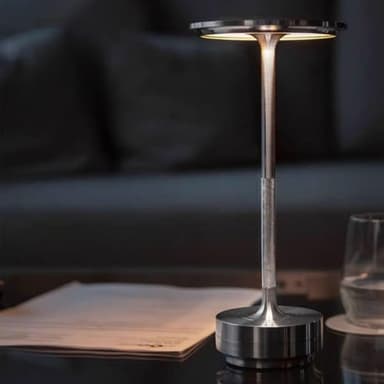 Bordlampe/nattlys med berøringskontroll og USB-lading - Sølv