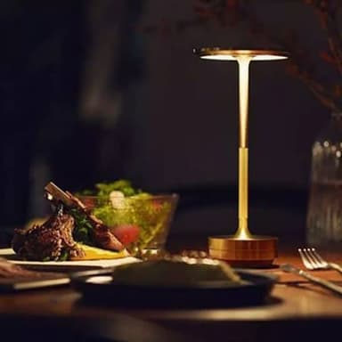 Bordlampe/nattlys med berøringskontroll og USB-lading - Gull