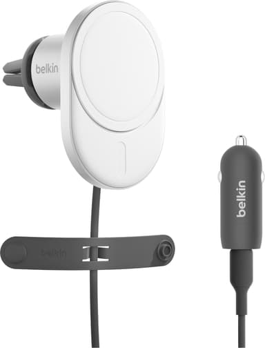 Belkin BoostCharge Pro Qi2 15W magnetisk billader (hvit)
