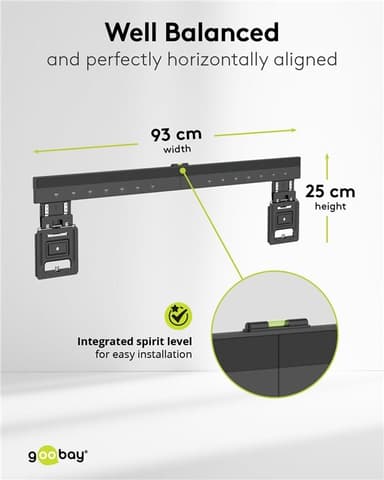 Ultraslank TV-veggfeste Basic FIXED (XL), svart