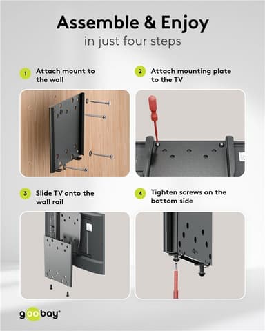 TV-veggfeste Caravan FIXED (M), svart TV-veggfeste Caravan FIXED (S), svart