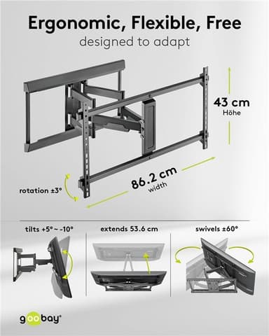 TV-veggfeste Pro FULLMOTION (XL), sort