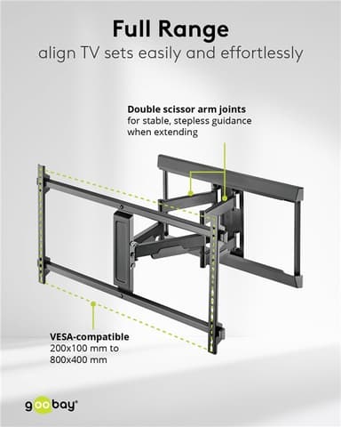 TV-veggfeste Pro FULLMOTION (XL), sort