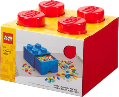 Play LEGO oppbevaringsskuffe (fire knotter, fargerik rød)