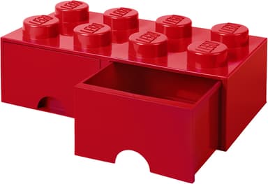 Play LEGO oppbevaringsskuffe (åtte knotter, fargerik rød)