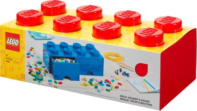 Play LEGO oppbevaringsskuffe (åtte knotter, fargerik rød)