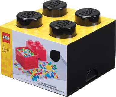 Play LEGO oppbevaringsboks (4 knotter, sort)