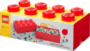 Play LEGO oppbevaringsboks (8 knotter, dyp rød)