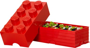 Play LEGO oppbevaringsboks (8 knotter, dyp rød)