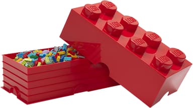Play LEGO oppbevaringsboks (8 knotter, dyp rød)