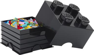 Play LEGO oppbevaringsboks (4 knotter, sort)
