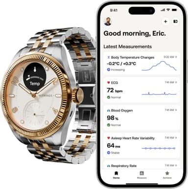 Withings ScanWatch Nova Brilliant hybridklokke 39mm (gull)