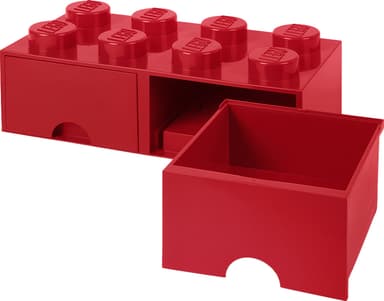 Play LEGO oppbevaringsskuffe (åtte knotter, fargerik rød)