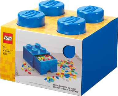 Play LEGO oppbevaringsskuffe (fire knotter, fargerik blå)
