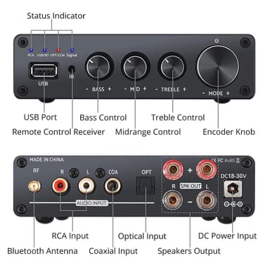 NÖRDIC Bluetooth Hifi Class-D forsterker og digital til analog omformer DAC