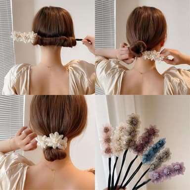 Diadem Lanyard Lace Hair Shape Frisyre Verktøy for å lage hårboller