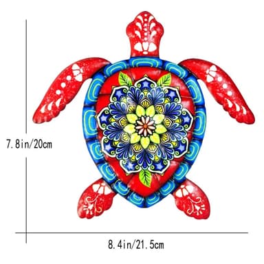 Turtle Iron Veggklistremerke Hagepynt 21,5x20cm - Rød