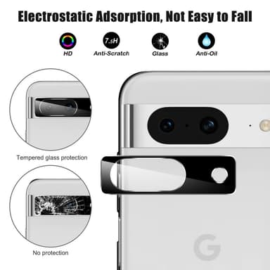 For Google Pixel 8a kameralinsedeksel Herdet glasslinsefilm