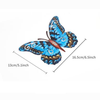 Art 3D Butterfly Vegghengende dekor Hagepynt til hjemmet - Blå