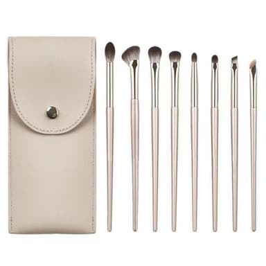 8 stk Øyenskygge børstesett Soft Fiber Eye Makeup-børster+veske