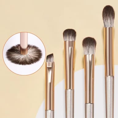 8 stk Øyenskygge børstesett Soft Fiber Eye Makeup-børster+veske