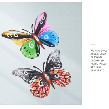 Art 3D Butterfly Vegghengende dekor Hagepynt til hjemmet - Blå