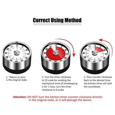 Kjøkkentimer Timer Magnetisk mekanisk for matlagingstiming osv