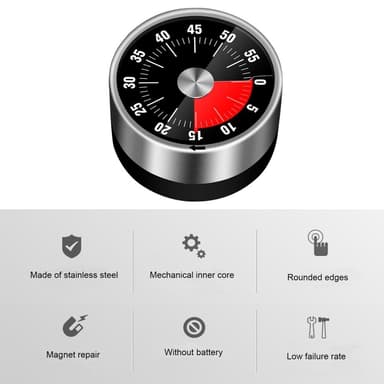 Kjøkkentimer Timer Magnetisk mekanisk for matlagingstiming osv