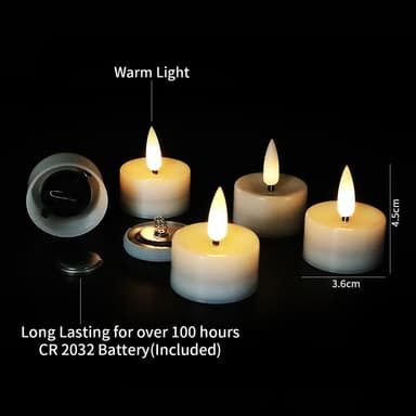 12 stk LED-lys batteri elektronisk lys - varmt hvitt lys