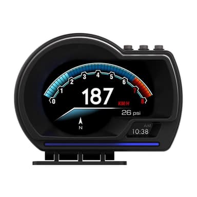 Hastighetsmåler HUD OBD2 GPS-skjerm Overhastighet RPM Alarm