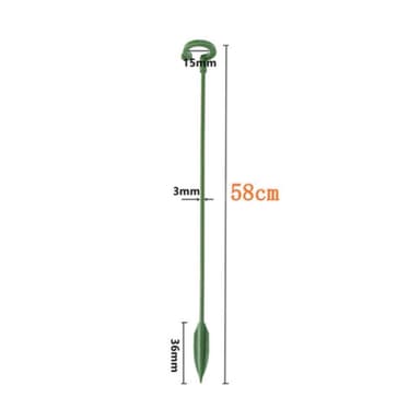 3stk 58cm plantestøtteblomsterplante Enkeltstilket glassfiberstøttestang