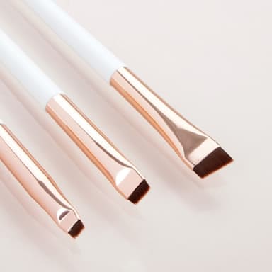 3stk sminkebørster øyenskygge eyeliner øyenbryn sminke - hvit+gull