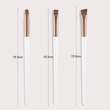 3stk sminkebørster øyenskygge eyeliner øyenbryn sminke - hvit+gull