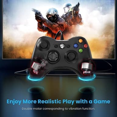 Gamepad Joystick Spillkontroller til Xbox 360 PC Windows