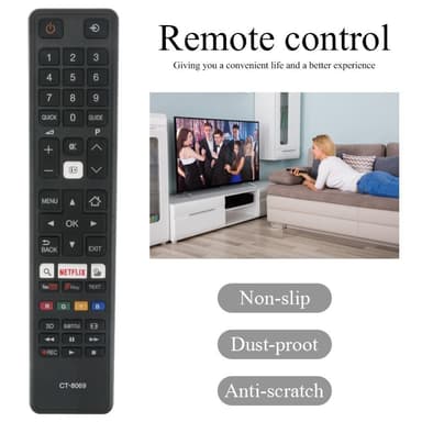 CT-8069 TV fjernkontroll Erstatning for Toshiba Smart TV