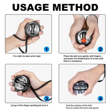 Treningsstyrkende håndleddsgyroskop Gyro Power Ball Fidget