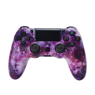 Trådløs spillkontroller for PS4-spill med høyttaler og stereohodesettkontakt - Starry Sky
