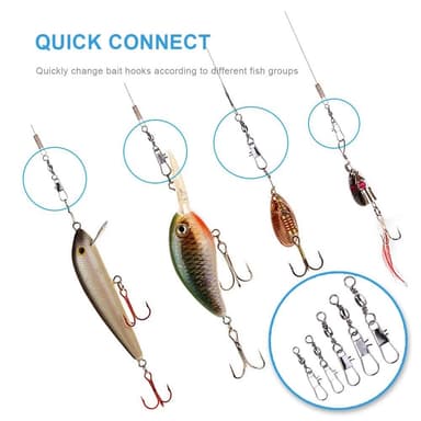 100 stk/eske Fiskekulelager Swivels Snap Connector Fisketilbehør