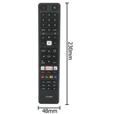 CT-8069 TV fjernkontroll Erstatning for Toshiba Smart TV