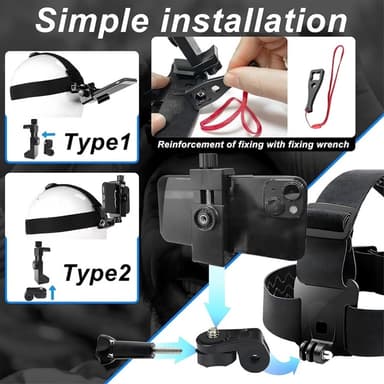5-i-1 actionkameratilbehør Sett hodestroppklips osv for GoPro