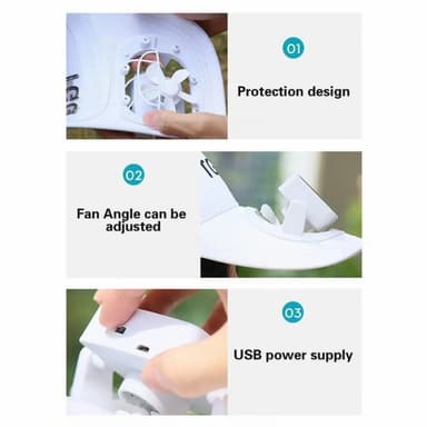 Sommersolbeskyttelseslue Sun Cap Fan Baseball Cap - Svart