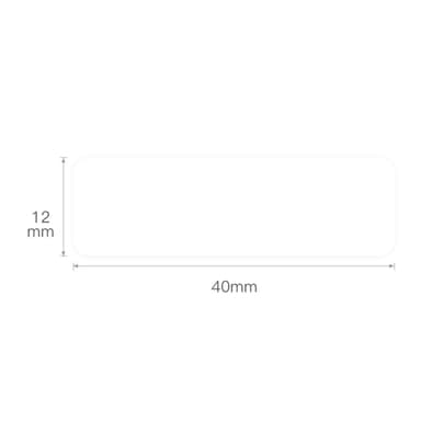 Termoetiketter for Niimbot D11 etiketteringsmaskin, Selvklebende, 12x40mm, Hvit