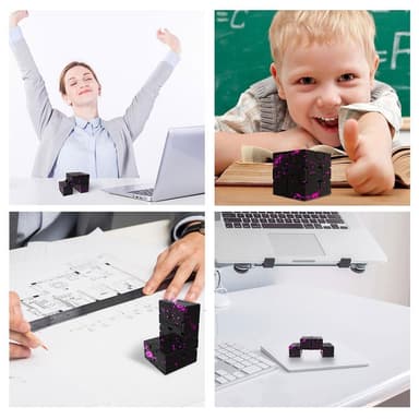 Fidget Toy Relaxation Infinite Cube Metal Flip Cube Svart-Gul