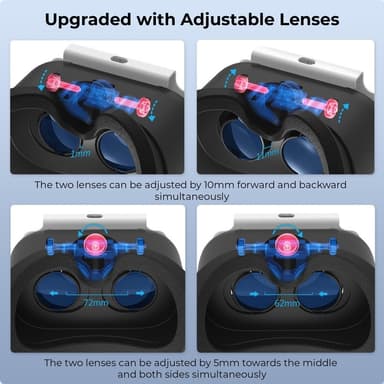 DEVASO kompatibel med Nintendo Switch VR-hodesett med justerbar hoderem