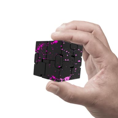 Fidget Toy Relaxation Infinite Cube Metal Flip Cube Svart-Gul
