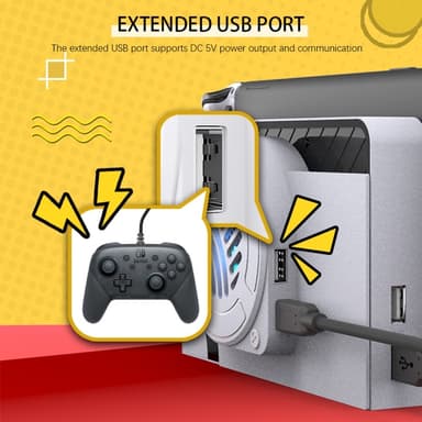 Kompatibel med Nintendo Switch OLED Dock Kjølevifte Bakdekselkjøler
